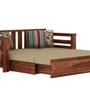 Teak Wood Sofa Cum Bed for Home and Living Room