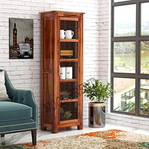 Furniture Sheesham Wood Crockery Cabinet || KitchenCabinet || Display Cabinet | Bookshelf || Wardrobes || Honey Finish