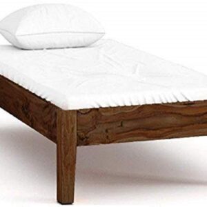 Ganpati Arts Sheesham Wood Single Size Bed Without Storage for Bedroom Living Room Home (Natural Finish) 1 Year Warranty